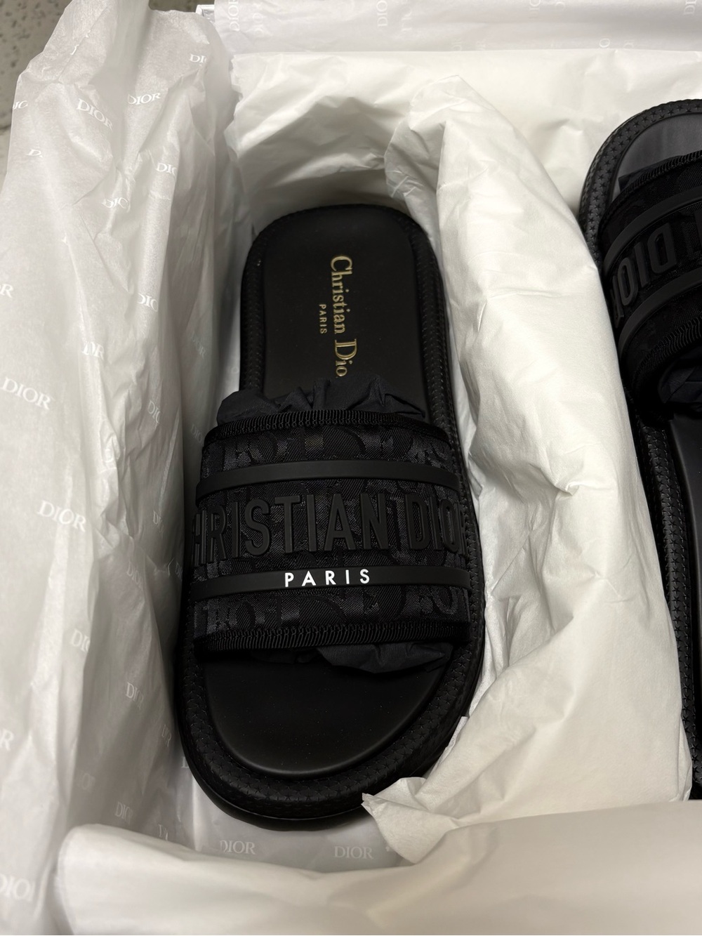 Christian Dior Black Dioriviera Dway Slide Sandals - Picture 6 of 8